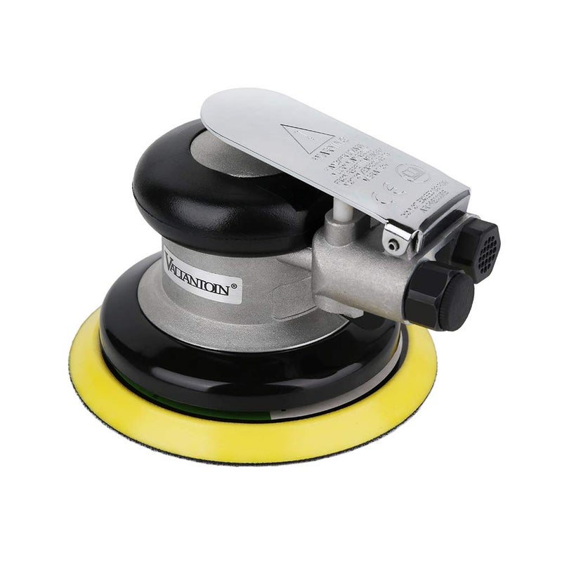Valianto 5" Air Random Orbital Sander, Dual Action Pneumatic Orbit Polisher Pro Grinding Sanding Tools Silver - Image 2